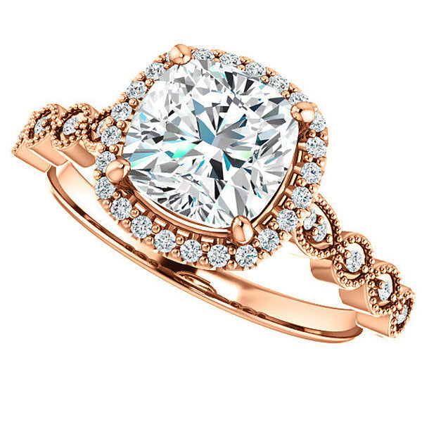 Cushion Cathedral Engagement Ring