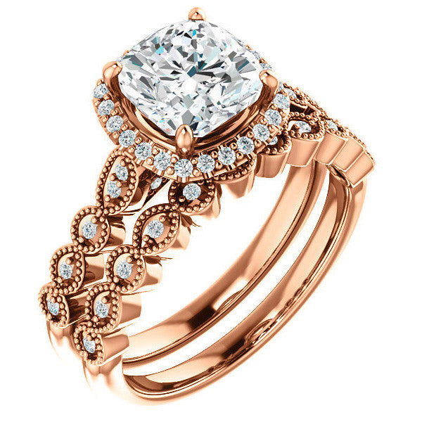 Cushion Cathedral Engagement Ring