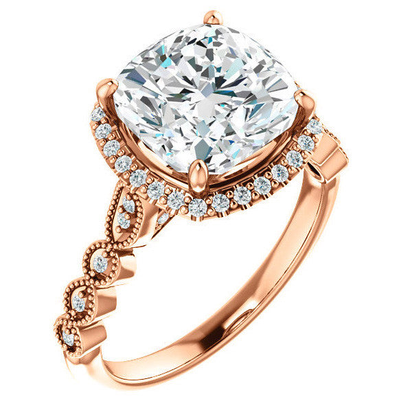 Cushion Cathedral Engagement Ring