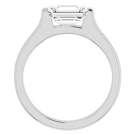 Emerald / Radiant cut Solitaire Ring