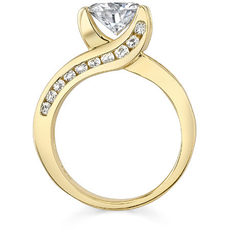 Round Modern Moissanite Engagement Ring