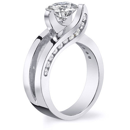 Round Modern Moissanite Engagement Ring