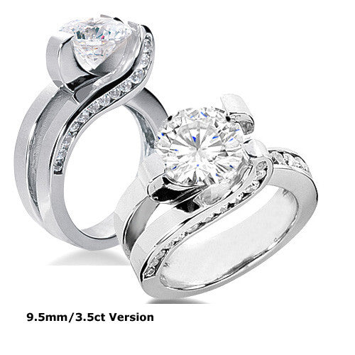 Round Modern Moissanite Engagement Ring