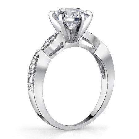 Moissanite Scalloped Milgrain Style Engagement Ring Setting