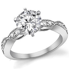 Moissanite Scalloped Milgrain Style Engagement Ring Setting