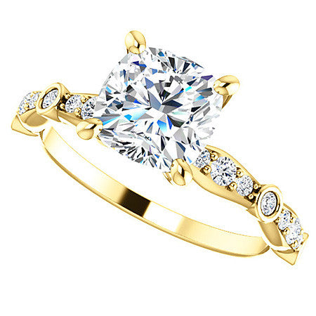 Cushion Moissanite Engagement Ring