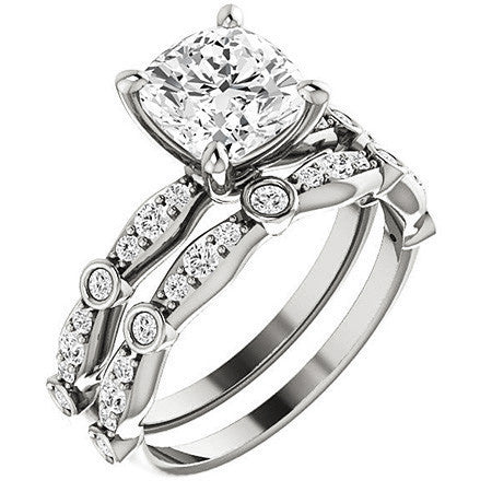 Cushion Moissanite Engagement Ring