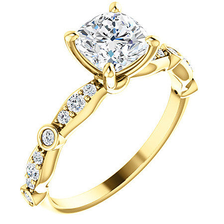 Cushion Moissanite Engagement Ring