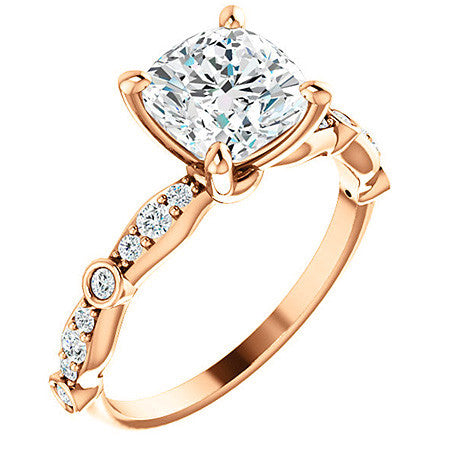 Cushion Moissanite Engagement Ring