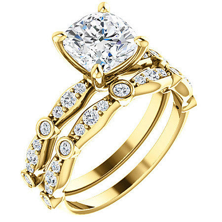 Cushion Moissanite Engagement Ring
