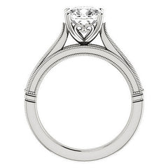 Cushion Cathedral Solitaire with Scroll Accents