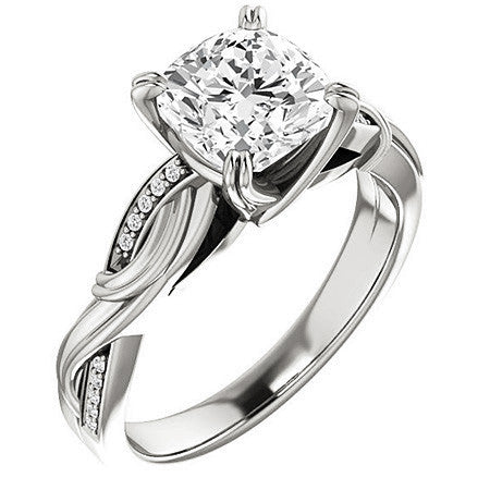 Cushion Infinity Accent Engagement Ring