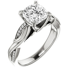 Cushion Infinity Accent Engagement Ring