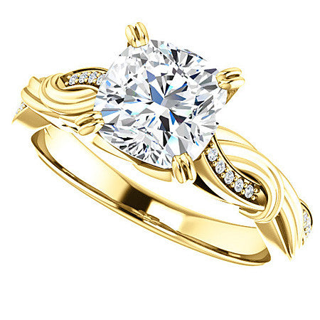 Cushion Infinity Accent Engagement Ring