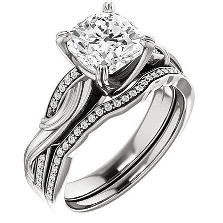Cushion Infinity Accent Engagement Ring