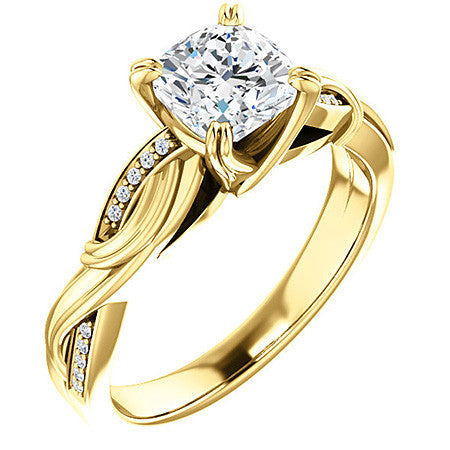 Cushion Infinity Accent Engagement Ring