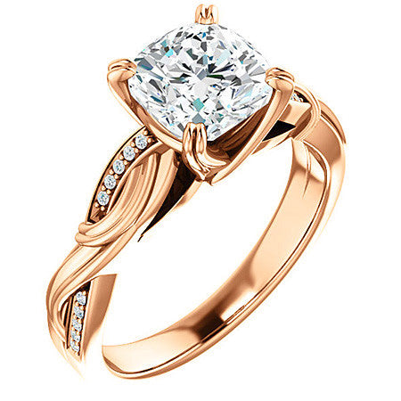 Cushion Infinity Accent Engagement Ring