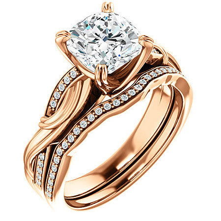 Cushion Infinity Accent Engagement Ring