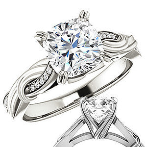 Cushion Infinity Accent Engagement Ring