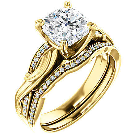 Cushion Infinity Accent Engagement Ring