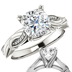 Cushion Infinity Accent Engagement Ring