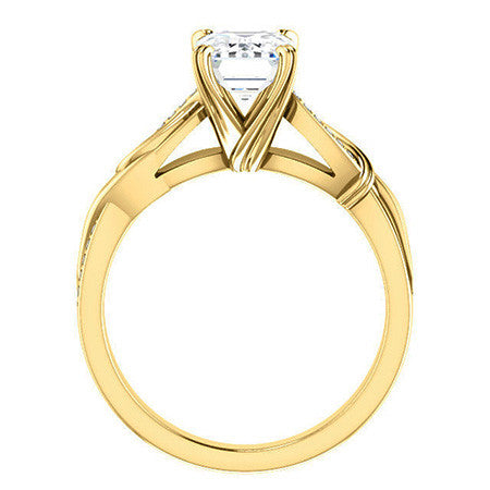 Emerald / Radiant Infinity Accent Engagement Ring