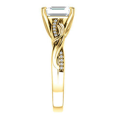 Emerald / Radiant Infinity Accent Engagement Ring