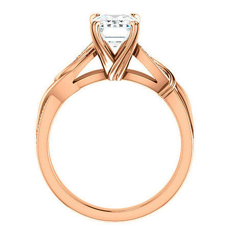 Emerald / Radiant Infinity Accent Engagement Ring