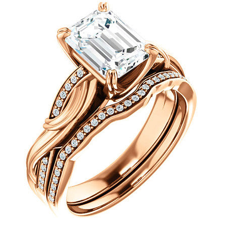 Emerald / Radiant Infinity Accent Engagement Ring