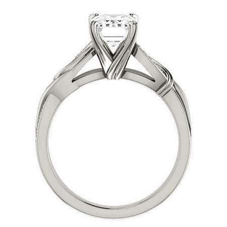 Emerald / Radiant Infinity Accent Engagement Ring