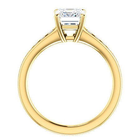 Emerald / Radiant Channel Set Engagement Ring