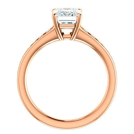 Emerald / Radiant Channel Set Engagement Ring