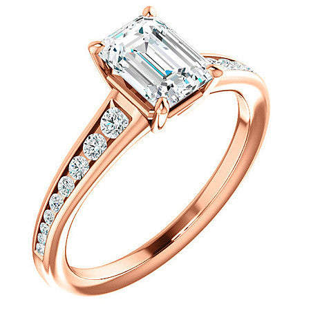 Emerald / Radiant Channel Set Engagement Ring