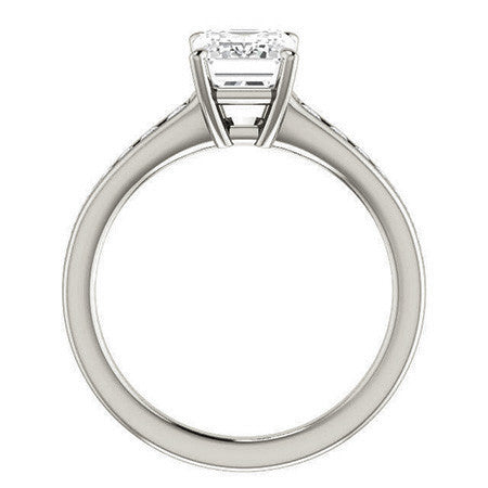 Emerald / Radiant Channel Set Engagement Ring