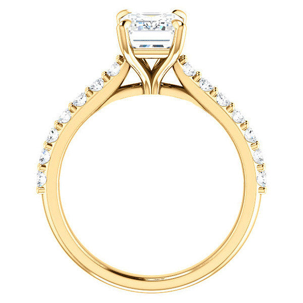 Emerald / Radiant shaped Moissanite Engagement Ring