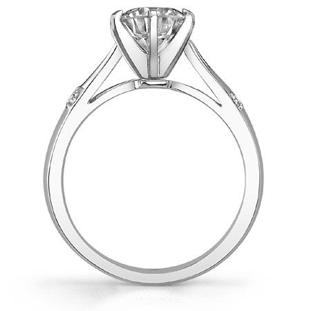 Round Brilliant Moissanite Cathedral Engagement Ring Setting