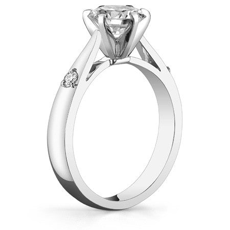 Round Brilliant Moissanite Cathedral Engagement Ring Setting