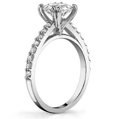 Double Prong Cathedral Moissanite Engagement Ring