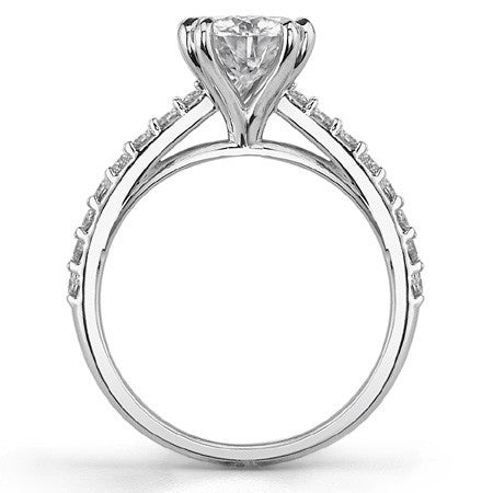 Double Prong Cathedral Moissanite Engagement Ring