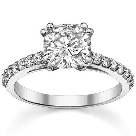 Double Prong Cathedral Moissanite Engagement Ring