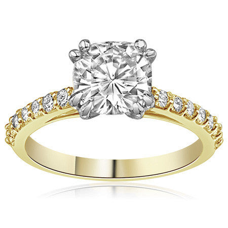 Double Prong Cathedral Moissanite Engagement Ring