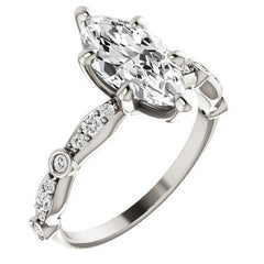 Marquise Moissanite Engagement Ring