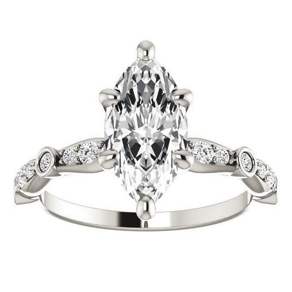 Marquise Moissanite Engagement Ring