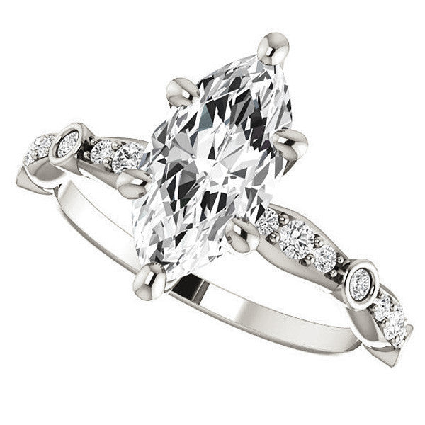 Marquise Moissanite Engagement Ring