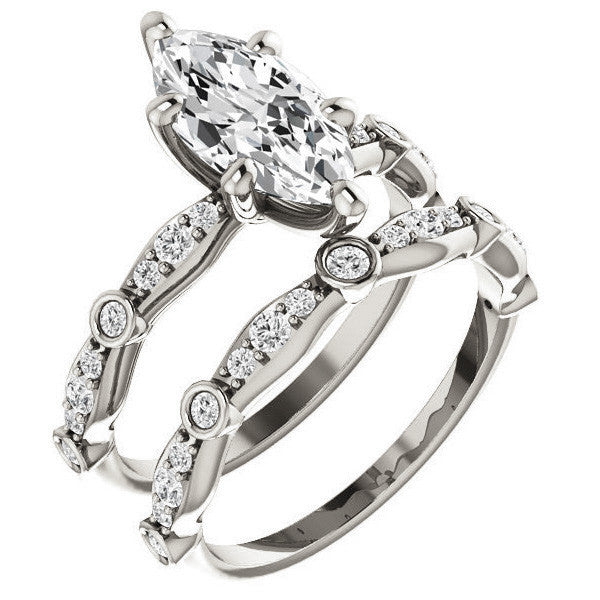 Marquise Moissanite Engagement Ring