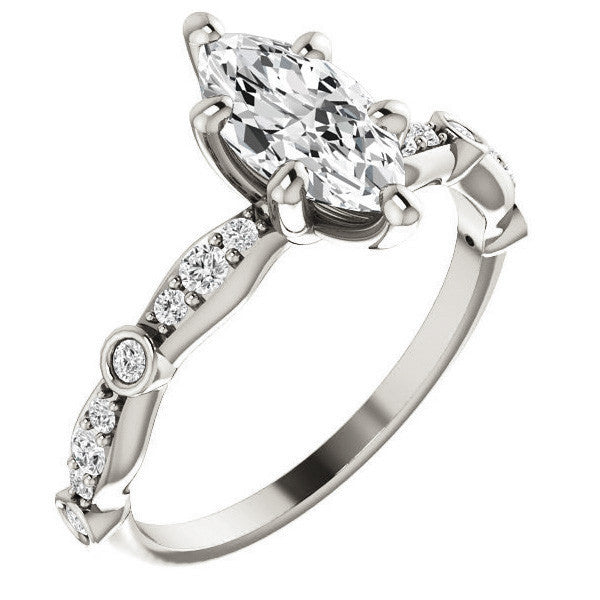 Marquise Moissanite Engagement Ring