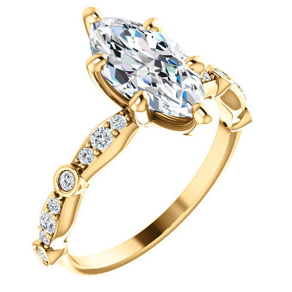 Marquise Moissanite Engagement Ring