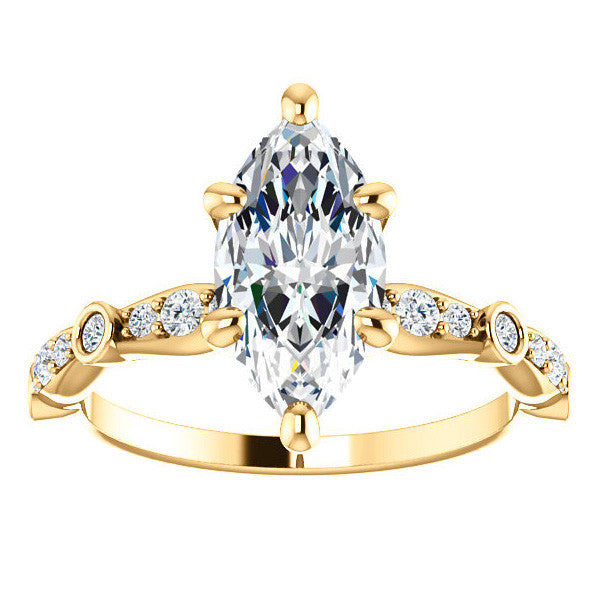 Marquise Moissanite Engagement Ring