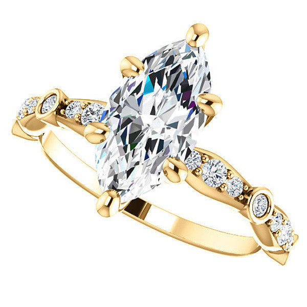 Marquise Moissanite Engagement Ring