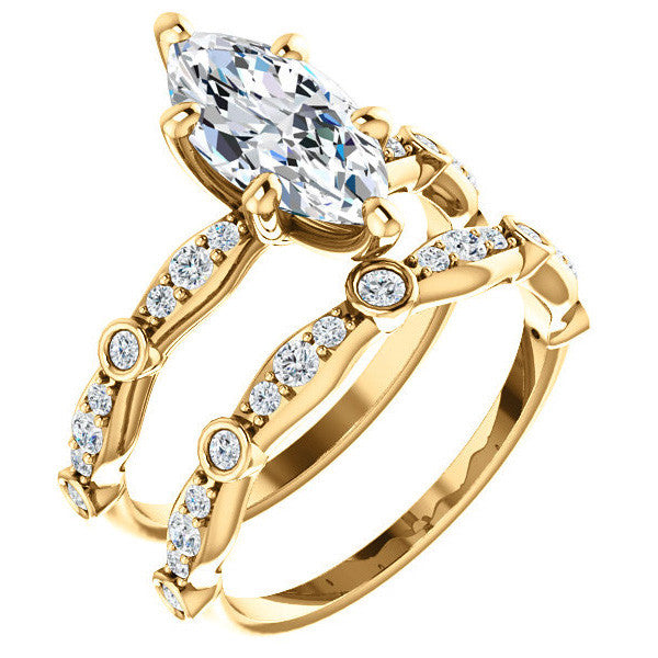 Marquise Moissanite Engagement Ring